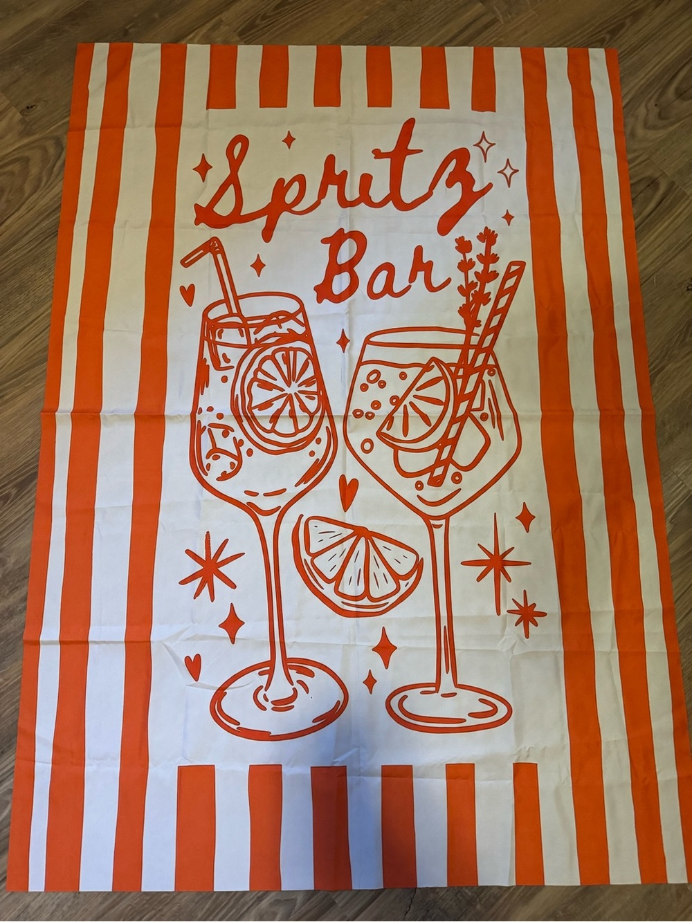 Spritz Bar Orange & White Decorative Banner and decor